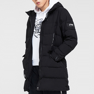 羽绒服AYMP115 男子训练系列运动休闲连帽保暖中长款 李宁正品 新款