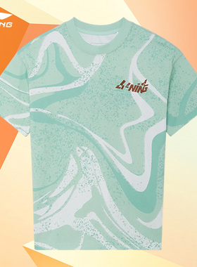 Lining/李宁正品女子时尚宽松运动休闲透气圆领短袖T恤AHSS082