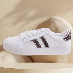 中国李宁夏季女子网眼板鞋轻便透气时尚运动小白鞋AGCR416