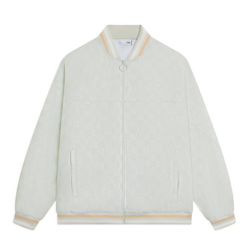 李宁正品新款男子运动休闲时尚潮流满印立领夹克外套AJDS351-1-2