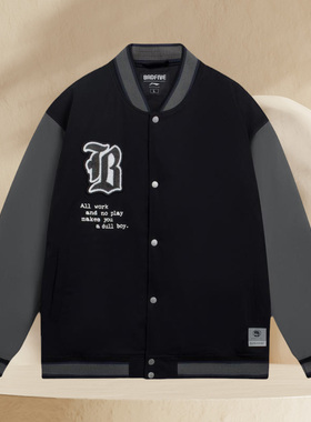 李宁正品新款BADFIVE反伍男子运动休闲时尚棒球服棉服外套AJMS053