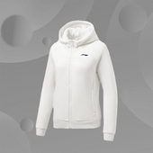 李宁正品 加绒保暖连帽夹克外套AWDRE60 女子健身系列运动休闲时尚