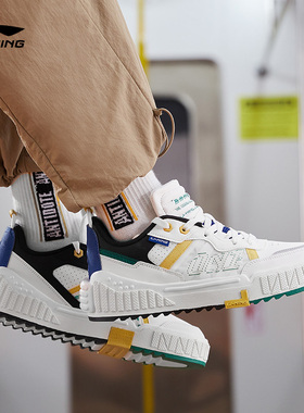 李宁休闲鞋男女新款001 Unblock板鞋时尚滑板鞋运动鞋AGCR123