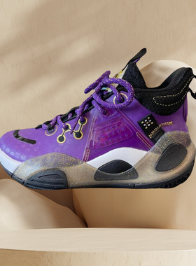 李宁正品韦德全城9减震回弹篮球鞋大童 视野蓝色YKBR076