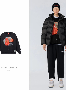 中国李宁卫衣男女同款新款上衣冬季宽松运动服AHSR919