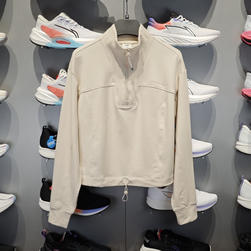 Lining/李宁正品春季新款女子运动休闲半拉链立领套头衫AWDU124-4