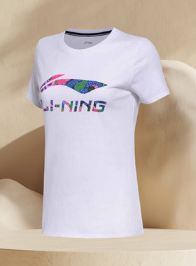 李宁正品短袖T恤女21新款国潮纯棉圆领宽松半袖夏薄运动服AHSR706