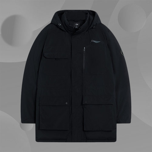 Lining/李宁正品羽毛球系列男子鸭绒绒子含量70%中羽绒服AYMS211