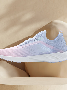 新品李宁女子一体织轻质潮流时尚运动鞋舒适跑步鞋ARBQ002