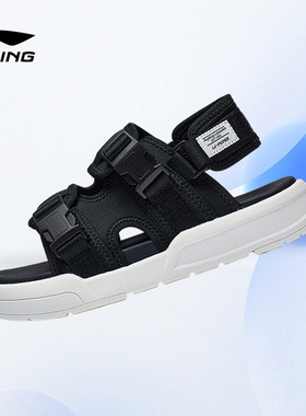 Lining/李宁正品新款女子轻便透气魔术贴运动沙滩凉鞋AGUT014