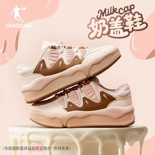 乔丹奶盖鞋板鞋2025冬季新款女款复古厚底鞋增高运动休闲鞋面包鞋