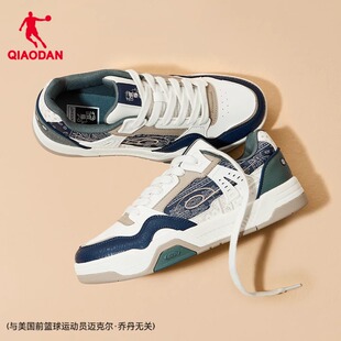 乔丹行舟板鞋男鞋2026春季新款蓝白拼接系带运动鞋轻速科技休闲鞋