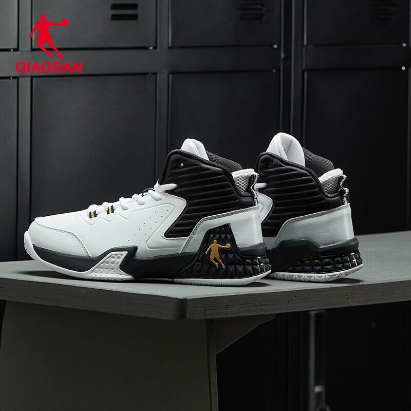 乔丹磨砺篮球鞋男冬季加绒保暖高帮皮面运动鞋耐磨防滑外场实战鞋