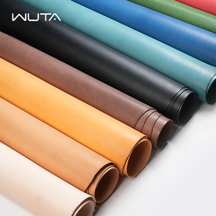 水染皮植鞣头层牛皮 DIY手工皮具皮革真皮红色整张手工植鞣革皮料