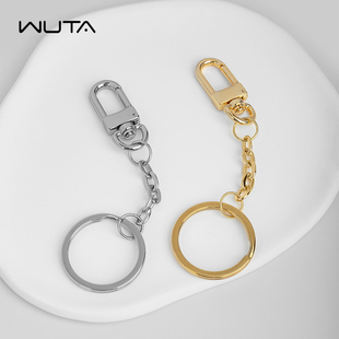 多功能不锈钢DIY钥匙圈挂饰链条五金小饰品手工配件狗扣钥匙扣