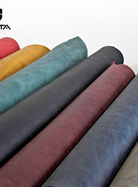 意大利PUEBLO磨砂复古透染做旧彩色头层牛皮双肩 DIY手工皮革皮料