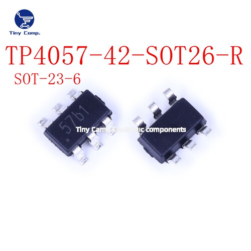 TP4057-42-SOT26-R SOT-23-6 4.2V 锂电池恒流恒压线性充电管理IC