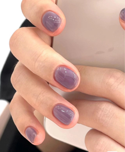Two 香芋紫多巴胺纯色显白美甲脚趾持久免烤指甲油不可撕 moons