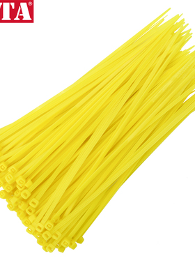 勒塔 黄色尼龙扎带4×200mm（100根）捆/绑/理/束线带LT-PPE559