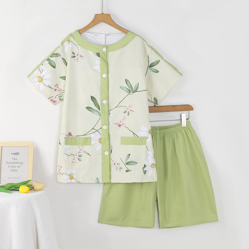 纯棉艾灸服前后背开肩开扣