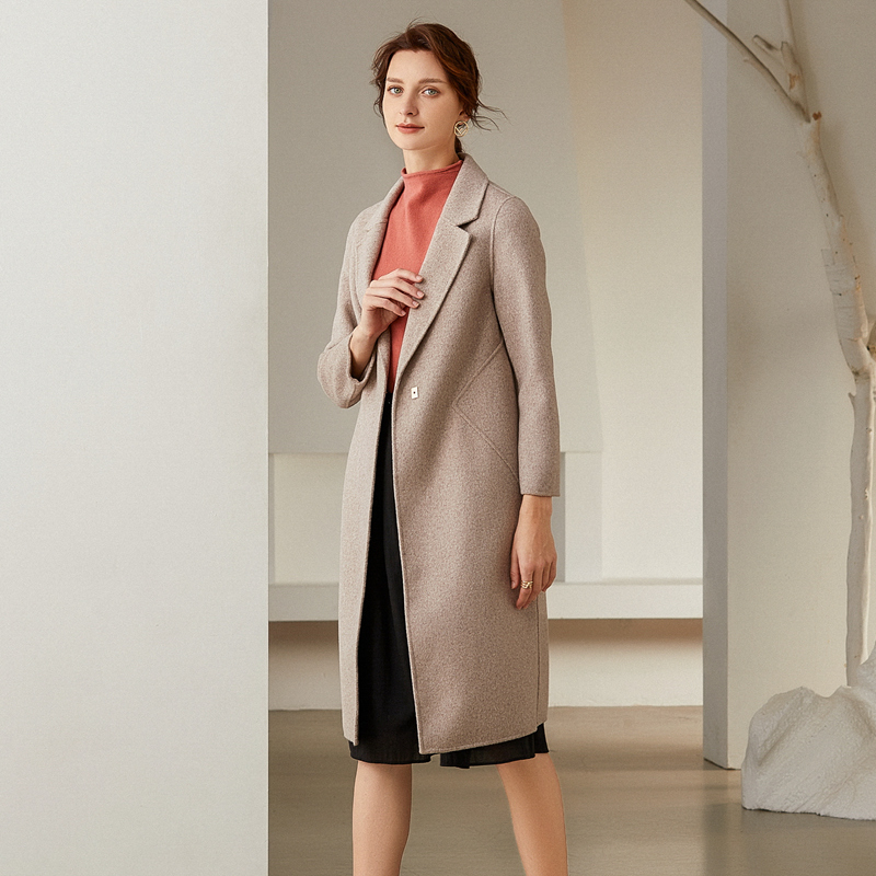 乔妮塔品牌女装2021秋冬季新款羊毛呢子中长款双面呢羊绒大衣外套