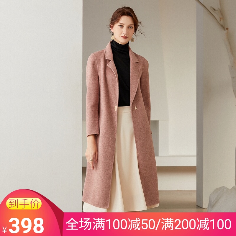 乔妮塔品牌女装2020秋冬季新款羊毛呢子中长款双面呢羊绒大衣外套