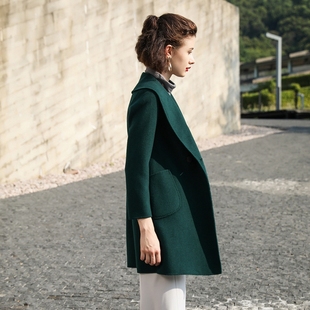 乔妮塔品牌女装2022秋冬新款羊毛呢小个子短款双面呢羊绒大衣外套
