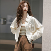 2026春春秋气质白色牛仔外套女夹克独特超好看外套开衫 外搭高级感