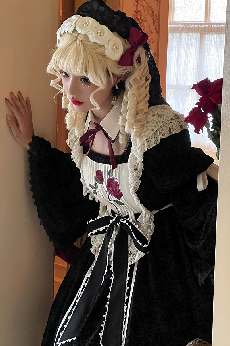 玫瑰唱诗班刺绣暗黑修女 洛丽塔收藏页面包子猪lolita洋装