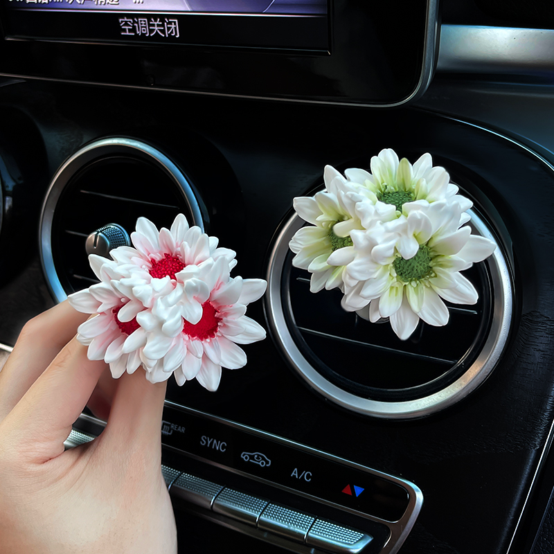 三朵小雏菊车载香薰扩香石出风口