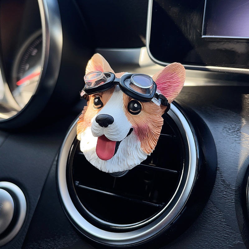 警犬柯基小狗车载香熏汽车出风口