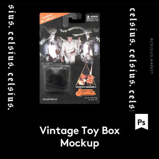 Toy Box Mockup 潮流复古玩具包装盒设计展样机模板 M2020110401