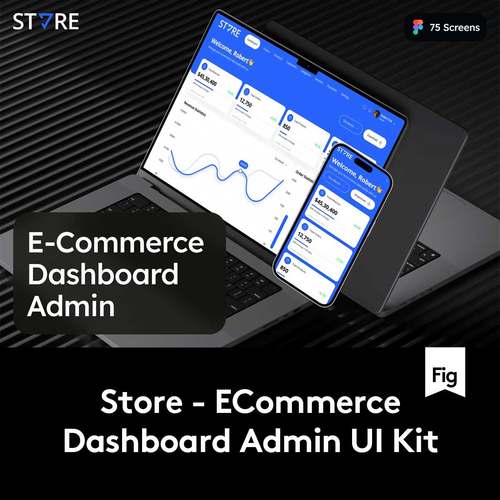 75屏高级电子商城销售数据统计分析仪表盘ui界面设计figma模板