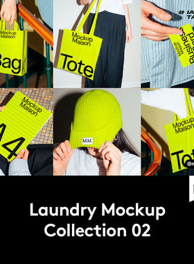 小众名片画册封面帆布手提袋棉线帽子VI设计展示贴图PSD样机模板