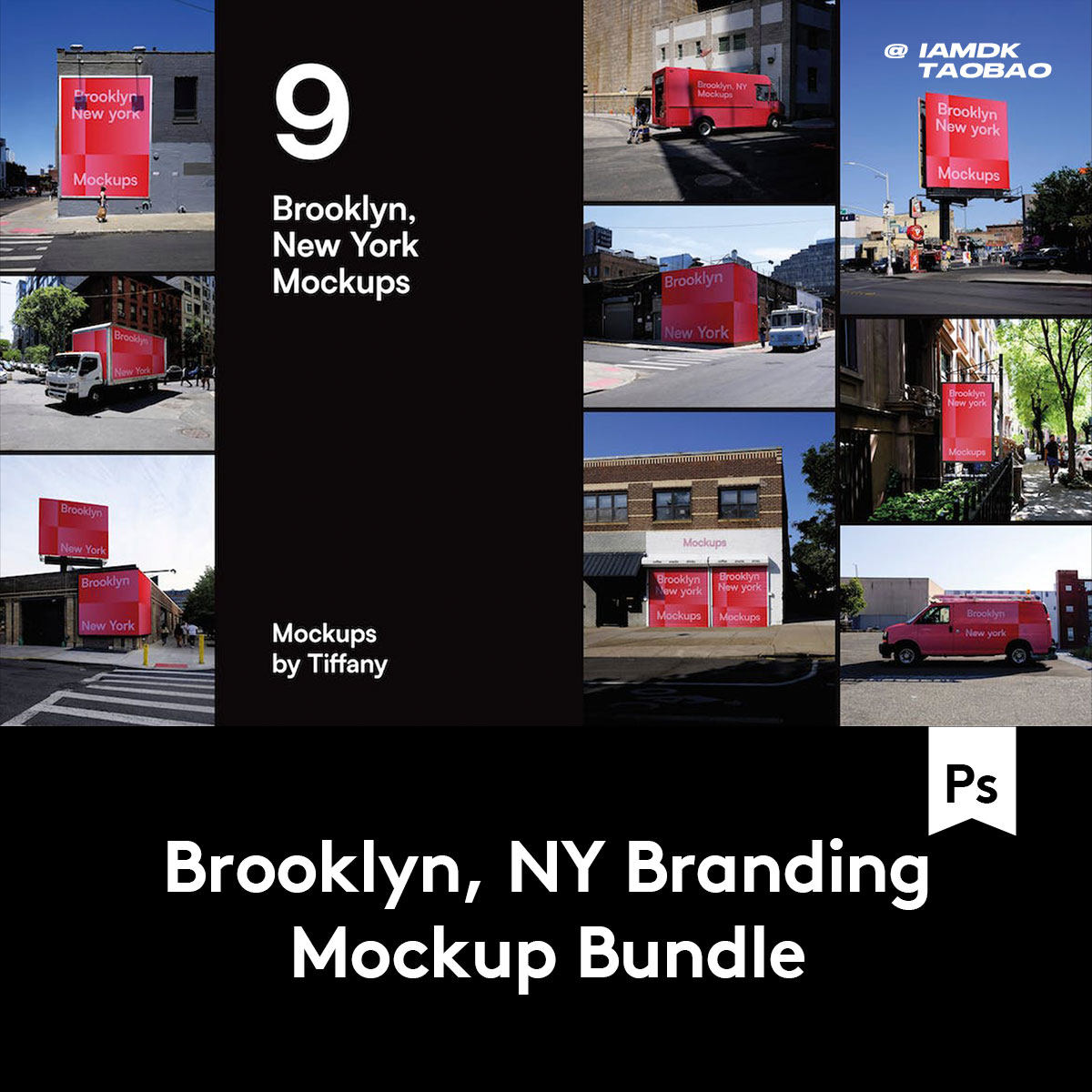 90款欧美风城市街头广告牌货车车身广告设计ps展示贴图样机模板