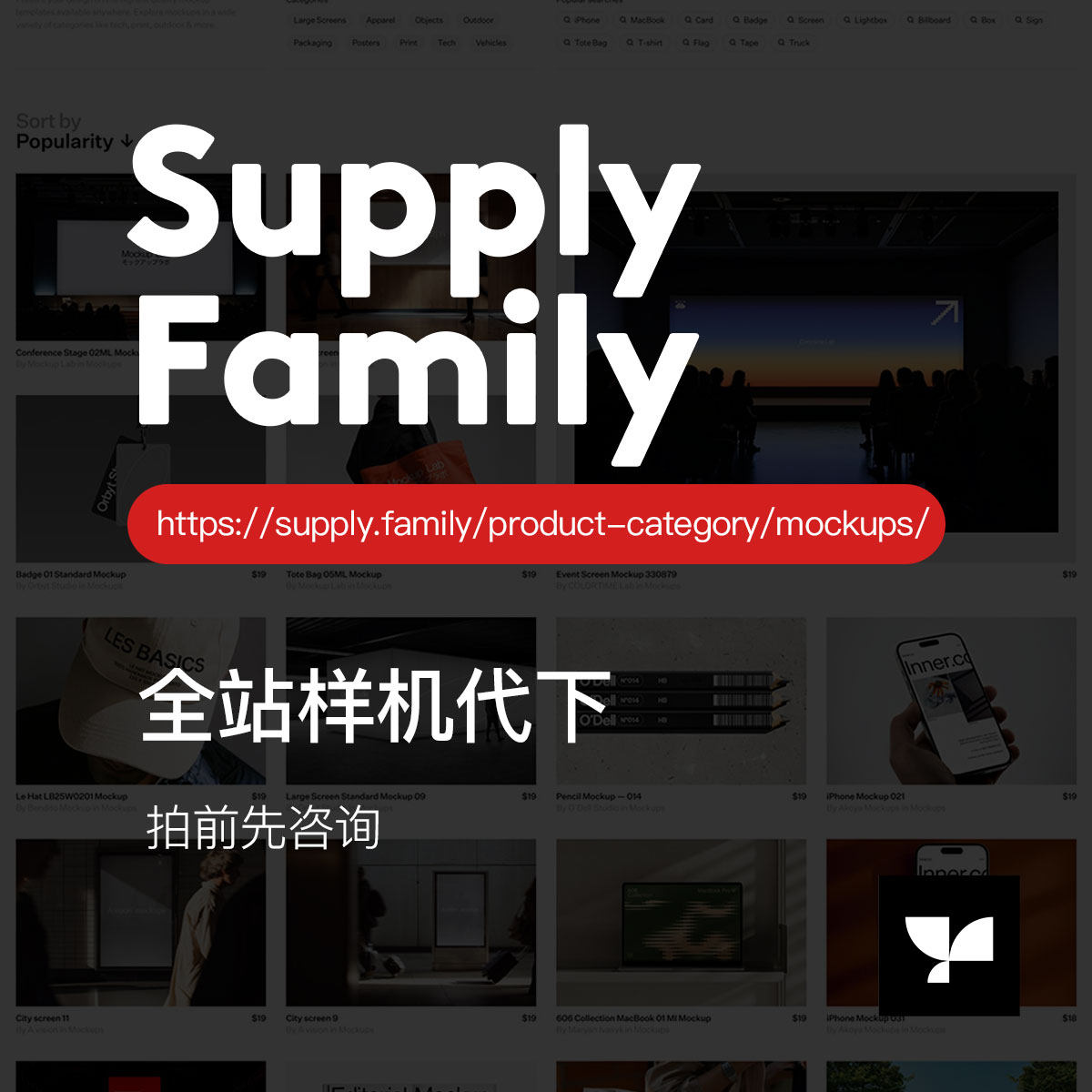 Supply Family海外高端Mockups样机国外付费素材下载会员代下服务