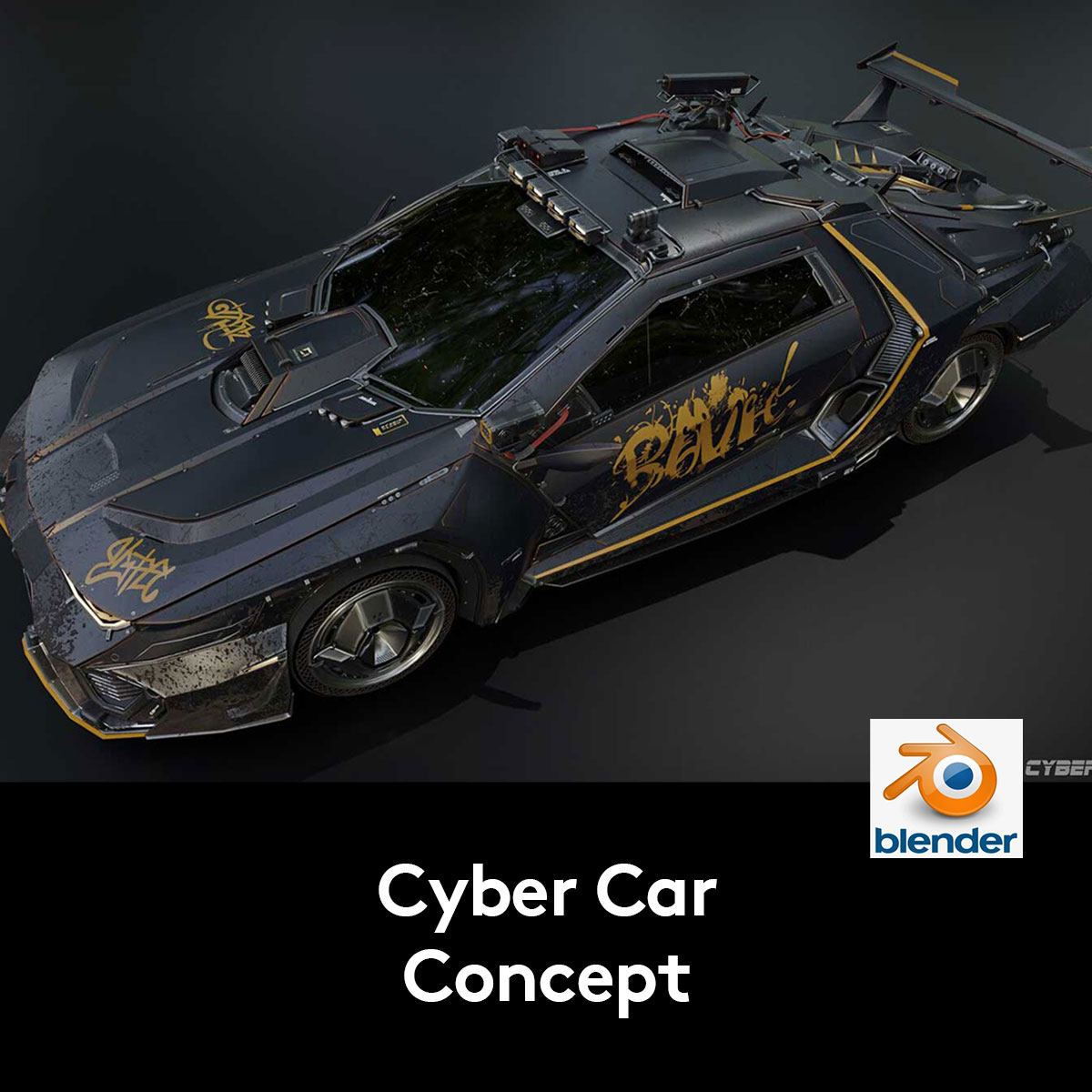 Blender教程 如何在Blender创建渲染赛博朋克跑车3D模型视频教程