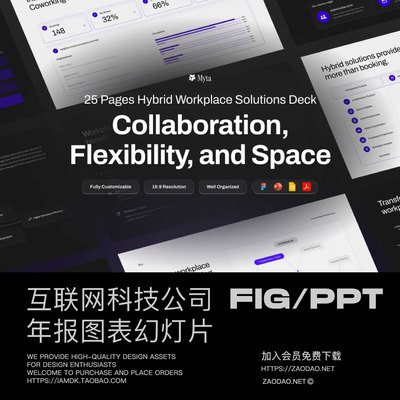25页互联网科技公司战略数据统计图表幻灯片设计ppt/figma模板
