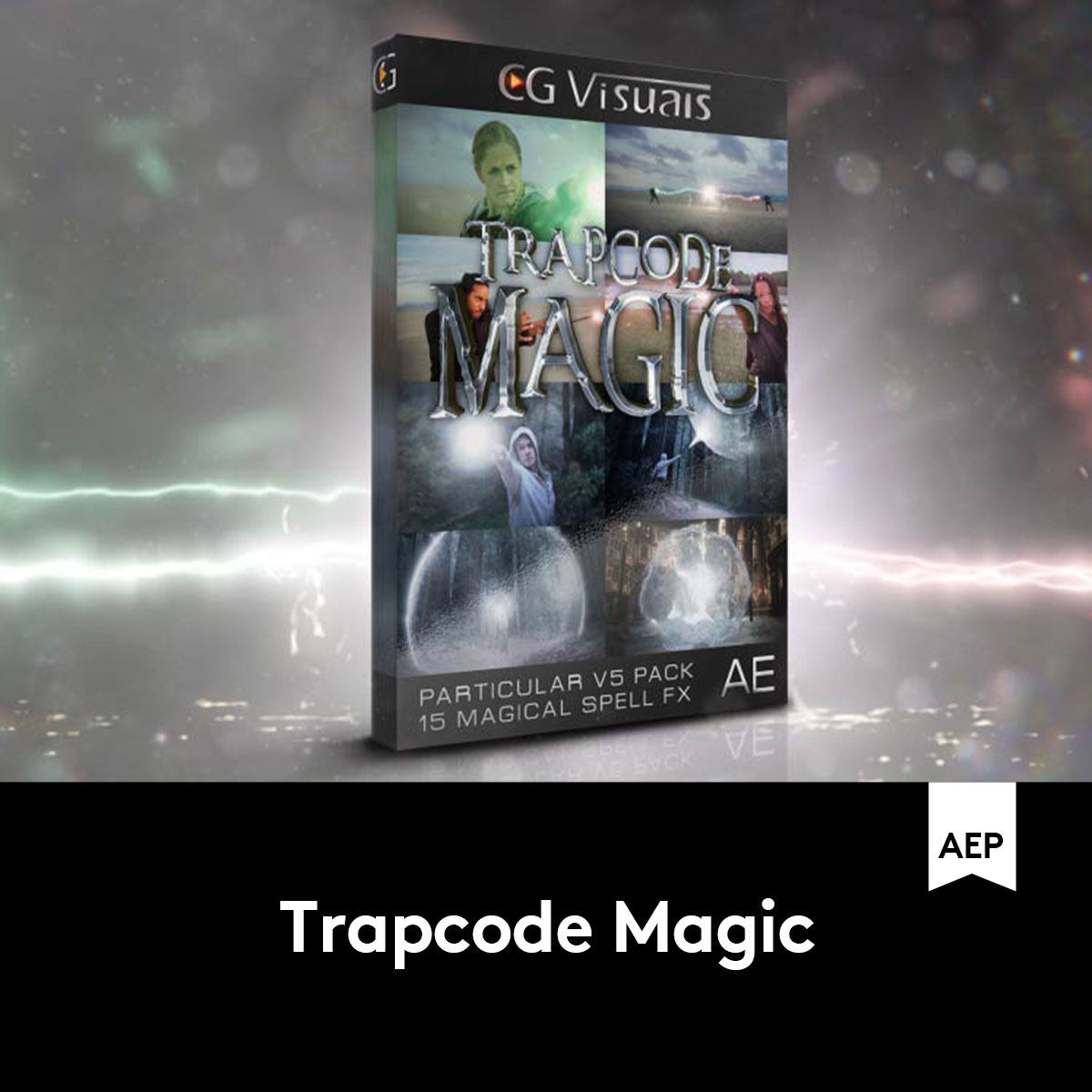 AE模板-魔法能量烟雾闪电保护罩粒子冲击波特效动画  Particular