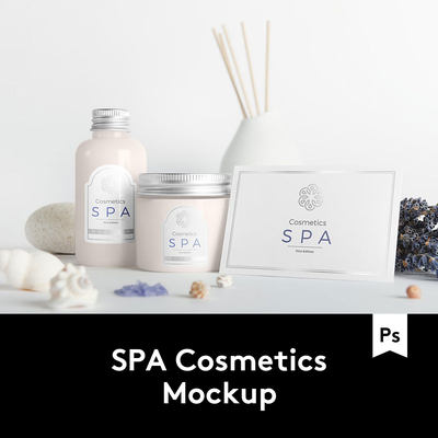 SPA Cosmetics Mockup 美容沙龙化妆品包装样机模板 M2020040207