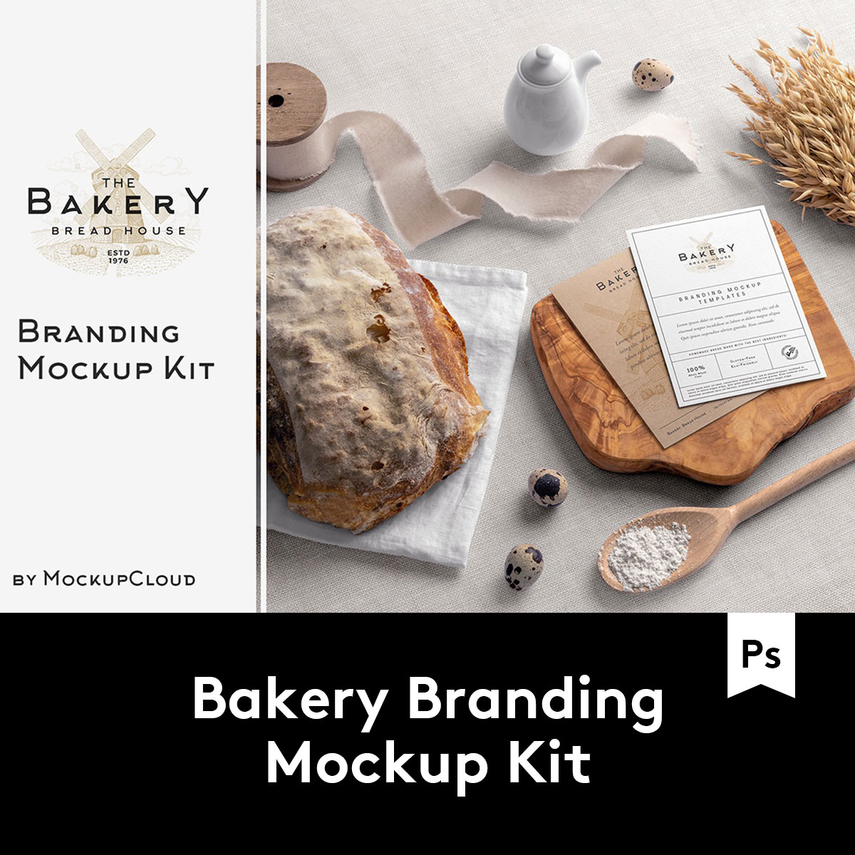 bakery branding mockup 烘培面包店品牌vi场景样机 m2020042302