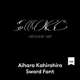 Font潮流酸性逆反差杂志海报标题徽标Logo设计英文字体素材 Sword