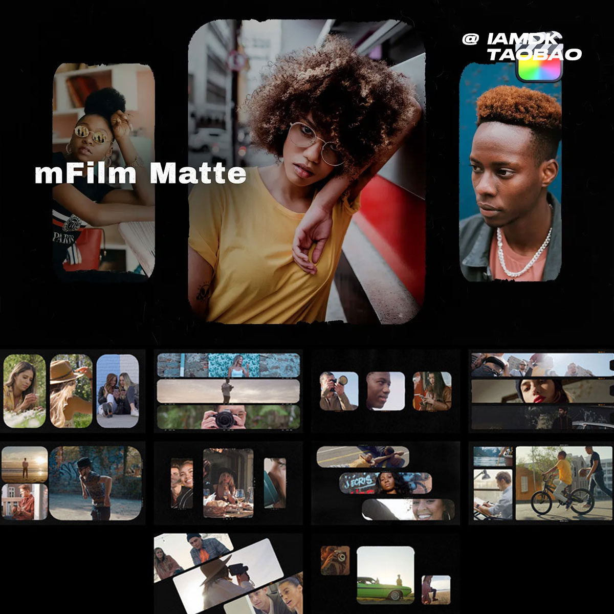 FCPX插件 160组复古胶片边框遮幅特效转场遮罩预设 mFilm Matte