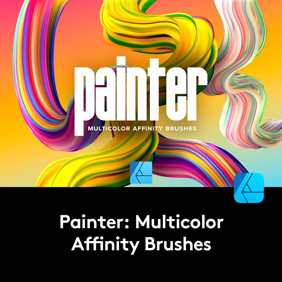 活力多彩华丽液体涂料流体3D抽象艺术绘画Affinity混合笔刷素材