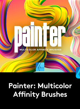 活力多彩华丽液体涂料流体3D抽象艺术绘画Affinity混合笔刷素材