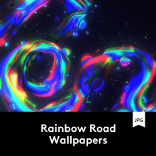 Rainbow Road Wallpapers 潮流抽象全息渐变公路背景 B2020041405