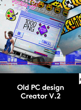 复古老式WIN95操作系统计算机创意设计图标窗口表情符号创造者包