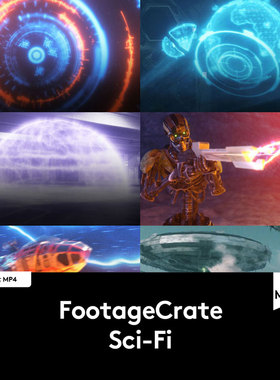 310+组科幻飞船地球科技HUD武器设备特效合成透明背景4K视频素材