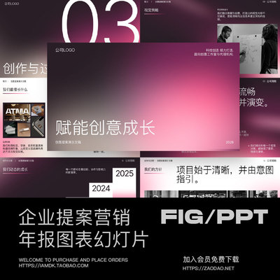 25页企业介绍年报项目策划提案幻灯片图文排版设计figma/ppt模板