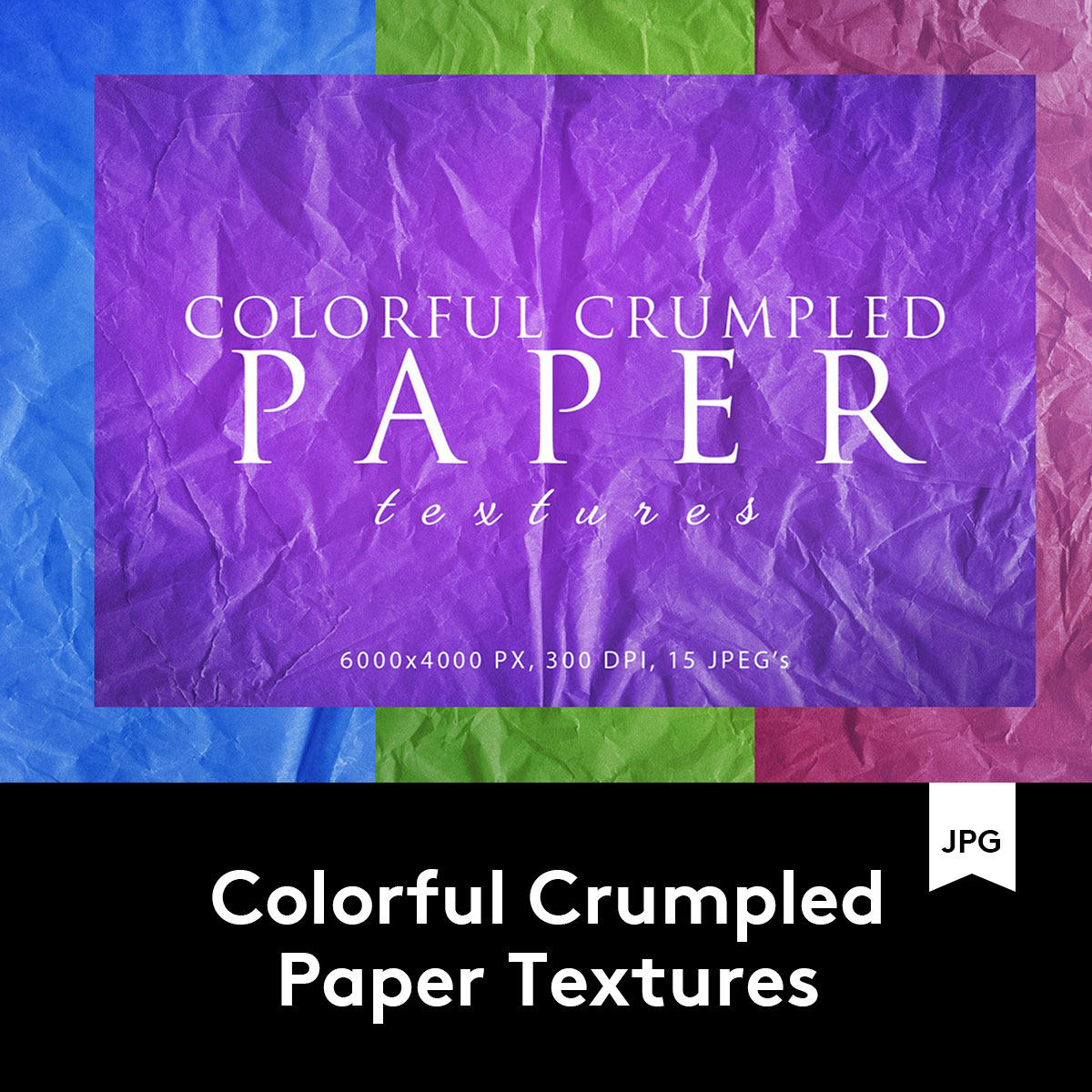 colorful crumpled paper textures 15款水彩褶皱纸张jpg纹理素材